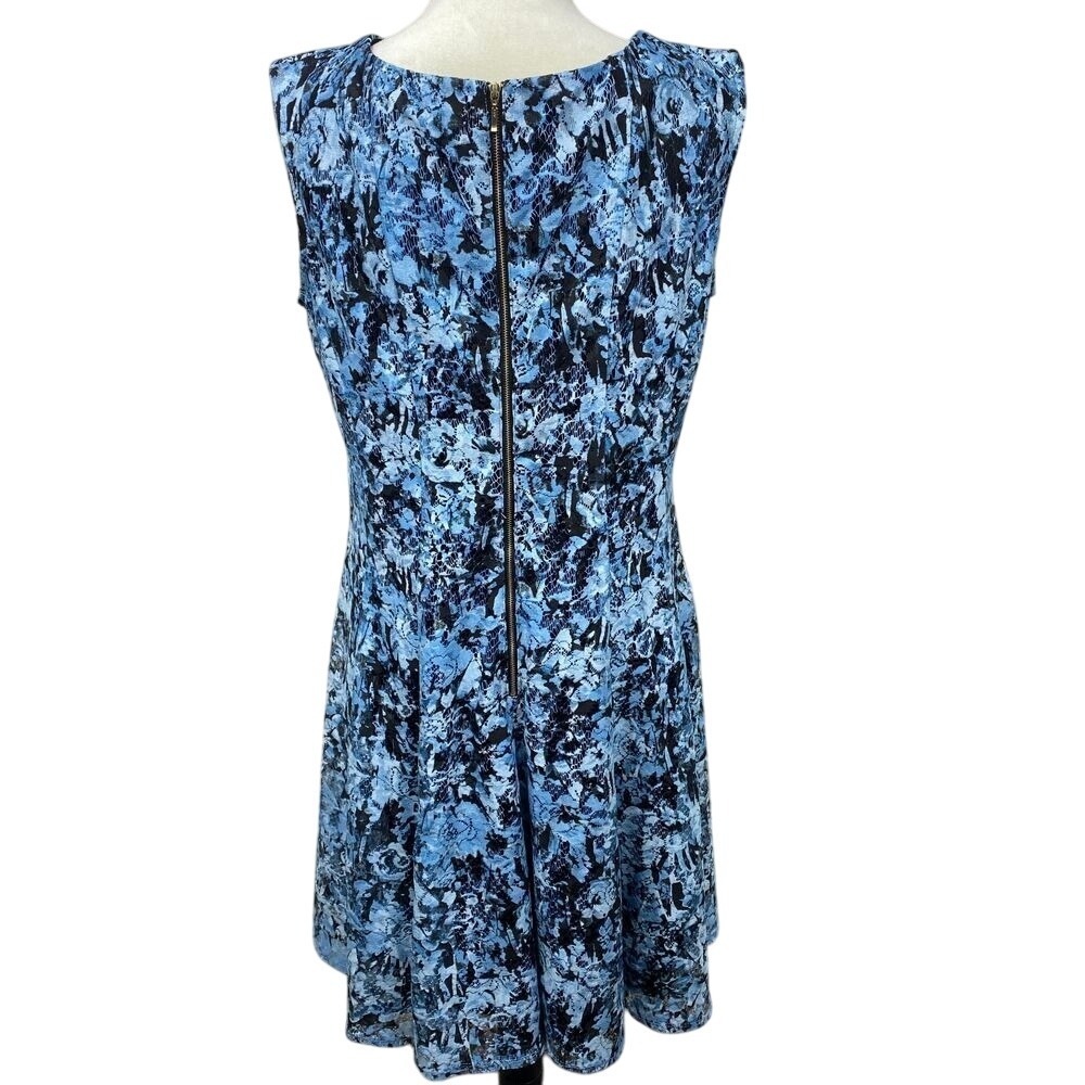 Roz & Ali Sleeveless Fit & Flare Vibrant Blue Knee Length Cocktail Dress Size 12 - Picture 2 of 8